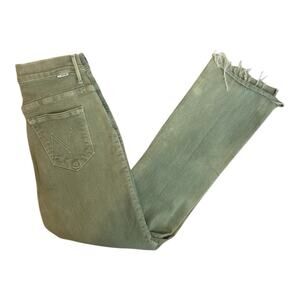 MOTHER Denim Insider Crop Step Fray Jeans | Dye Faded Army | 25